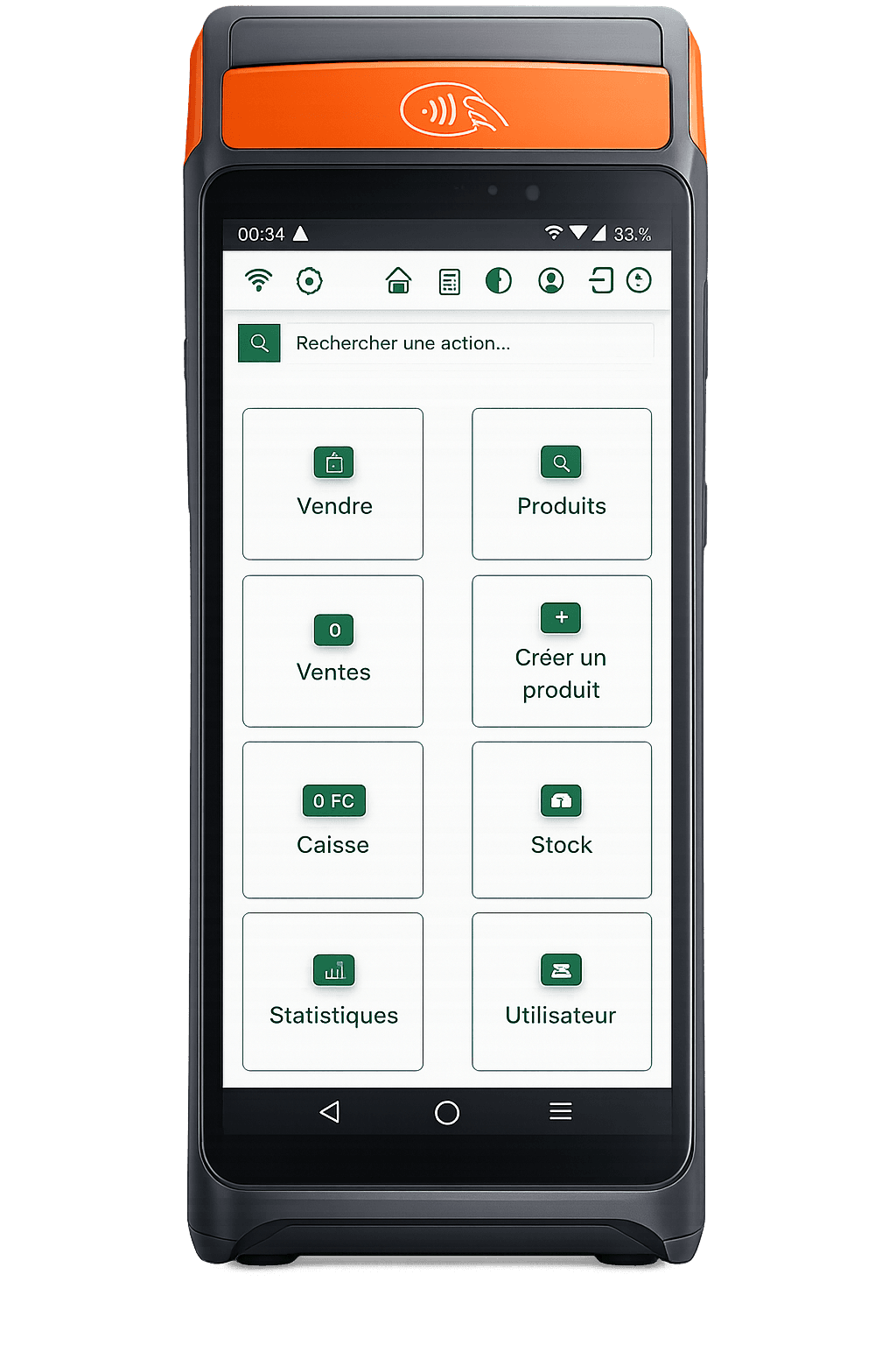 Capture de l'ecran d'accueil Pharmapp sur terminal mobile