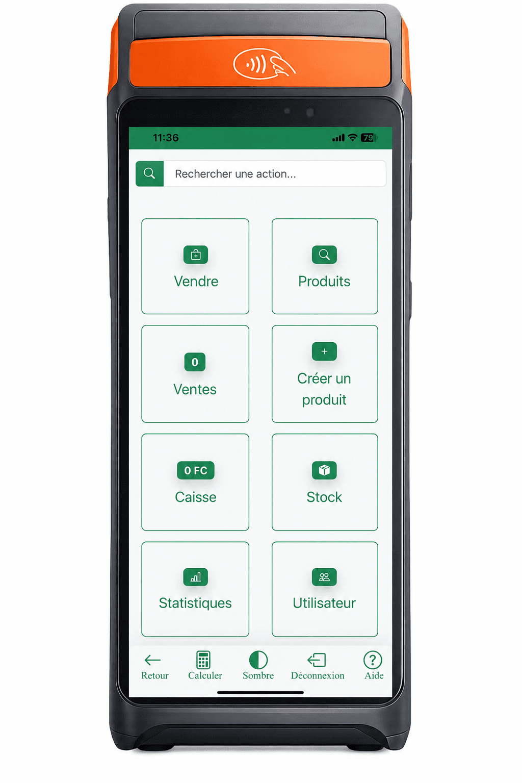 Capture de l'ecran d'accueil Pharmapp sur terminal mobile
